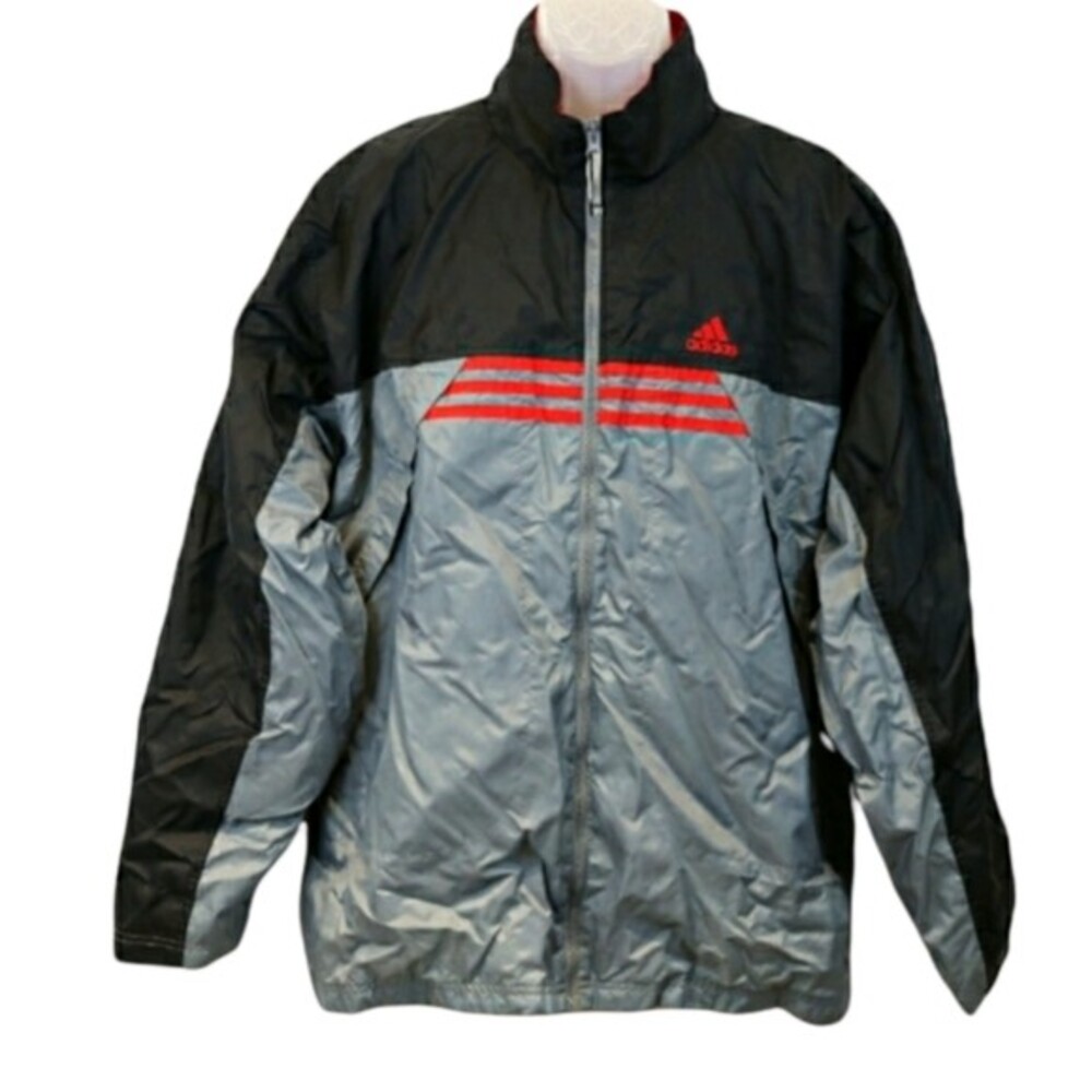 Adidas Gray & Black Pullover Windbreaker XL